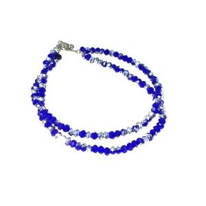 Handmade Royal Blue and Silver Toggle Bracelet